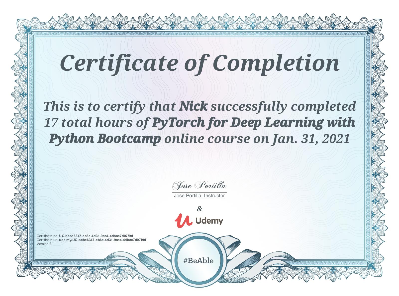 PyTorch for Deep Learning with Python Bootcamp